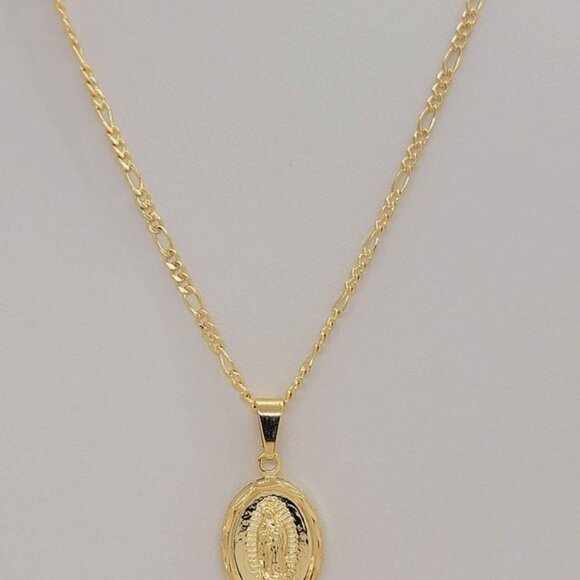 Brand New Brazilian 18k Gold Filled Virgen de Guadalupe Necklace - Picture 3 of 5